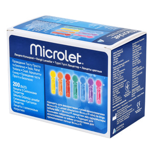 Ланцеты с силиконовым покрытием Microlet (Микролет) игла размер 30G 8 флаконов по 25 шт