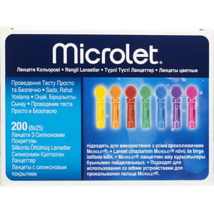 Ланцети з силіконовим покриттям Microlet (Мікролєт) голка розмір 30G 200 шт