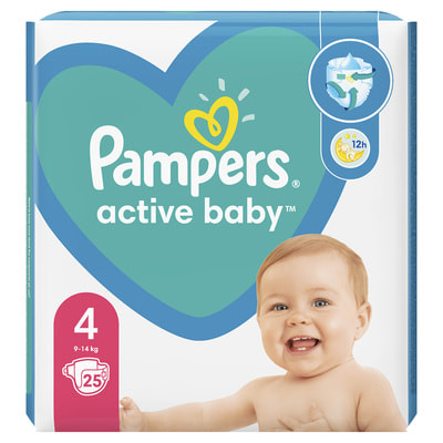 Подгузники для детей PAMPERS Active Baby (Памперс Актив Бэби) 4 от 9 до 14 кг 25 шт