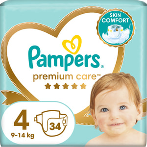Подгузники для детей PAMPERS Premium Care (Памперс Премиум) Maxi (Макси) 4 от 9 до 14 кг 34 шт
