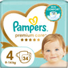 Подгузники для детей PAMPERS Premium Care (Памперс Премиум) Maxi (Макси) 4 от 9 до 14 кг 34 шт