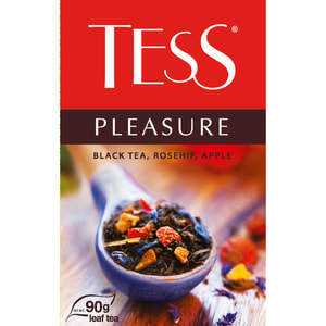 Чай черный TESS (Тесс) Pleasure цейлонский байховый листовой с шиповником, яблоком и лепестками цветов 90 г