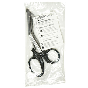 Ножниці медичні для розрізання перев'язувального матеріалу 15 см з чорними ручками артикул 21-1987S SURGIWELOMED