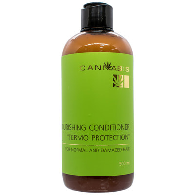Кондиционер для волос CANNABIS (Каннабис) питательный Термозащита с гидролизатом протеинов пшеницы, гиалуроновой кислотой и экстрактом каннабис 500 мл