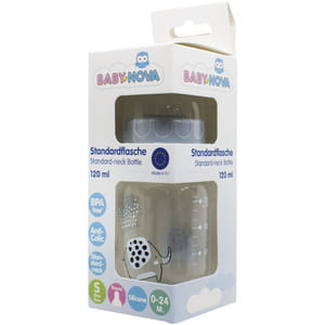 Бутылочка для кормления BABY-NOVA (Беби нова) Декор пластиковая для мальчика 120 мл