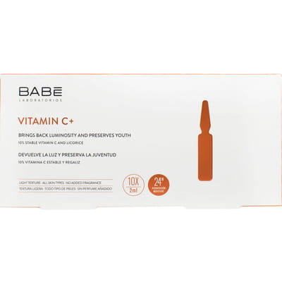 Ампули-концентрат для обличчя BABE LABORATORIOS (Бабе Лабораторіос) Vitamin C+ для депігментації з антиоксидантным ефектом по 2 мл 10 шт