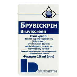 Брувискрин капли глазные защитные, увлажняющие, смазывающие защита от ультрафиолета (УФ-защита) флакон 10 мл