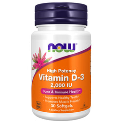 Витамин Д3 2000 МЕ NOW (Нау) Vit D-3 высокоактивный витамин Д3 капсулы флакон 30 шт