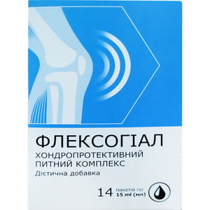 Флексогіал розчин внутрішній хондропротективний питний комплекс в пакетах по 15 мл 14 шт