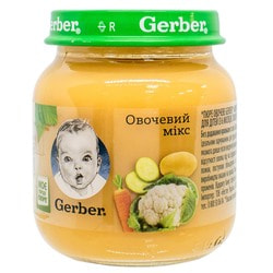 Пюре овощное детское NESTLE GERBER (Нестле Гербер) Овощной микс с 6-ти месяцев 130 г