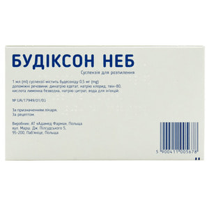 Будиксон Неб сусп. д/распыл. 0,5мг/мл конт. 2мл упак. (40доз) №20