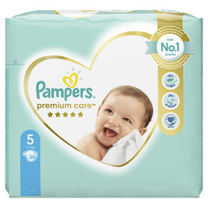 Подгузники для детей PAMPERS Premium Care (Памперс Премиум) Junior (Юниор) 5 от 11 до 16 кг 30 шт