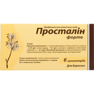 Просталін Форте супозиторії ректальні стріп 6 шт