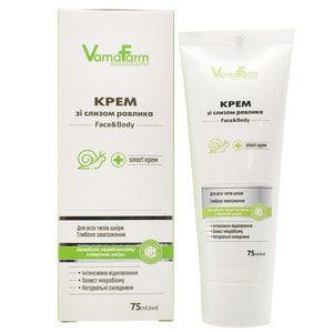 Крем для обличчя і тіла VAMAFARM (Вамафарм) зі слизом равлика 75 мл