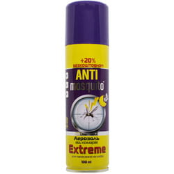 Аерозоль від комарів ANTI MOSQUITO (Анти москіт) Extreme флакон 100 мл + 20% безкоштовно