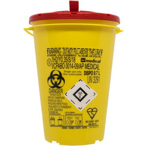 Контейнер для збору голок і медичних відходів DISPO (Діспо) з PP круглий ємкість 0,7 л