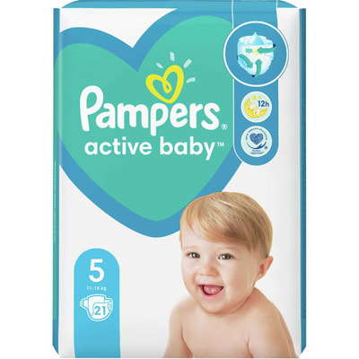 Підгузки для дітей PAMPERS Active Baby Junior (Памперс Актив Бебі Джуніор) 5 від 11 до 16 кг 21 шт
