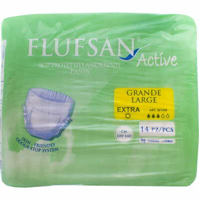 Підгузки-трусики для дорослих FLUFSAN (Флуфсан) Active Large розмір L (70+ кг, 100-140 см) 14 шт