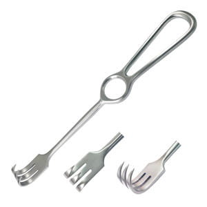 Крючок хирургический по Kocher 3 зубца, острый, длина 22 см артикул 26-3053 SURGIWELOMED