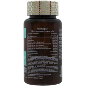 Диетическая добавка комплекс витаминов В VITAGEN (Витаджен) №25 B-Комплекс + Энергия капсулы флакон 60 шт