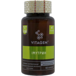 Диетическая добавка для обеспечения безопасной эффективной работы иммунной системы VITAGEN (Витаджен) №108 Имутрин капсулы флакон 60 шт