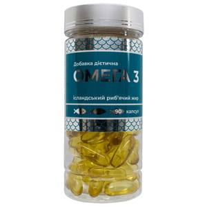 Омега-3 капсули 1000 мг комплекс незамінних поліненасичених жирних кислот для профілактики серцево-судинних захворювань 90 шт