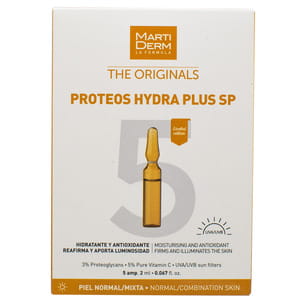 Средство для лица, шеи, зоны декольте MARTIDERM (Мартидерм) Протеос Гидра Плюс SP увлажняющее, антиоксидантное для сияния кожи в ампулах по 2 мл 5 шт