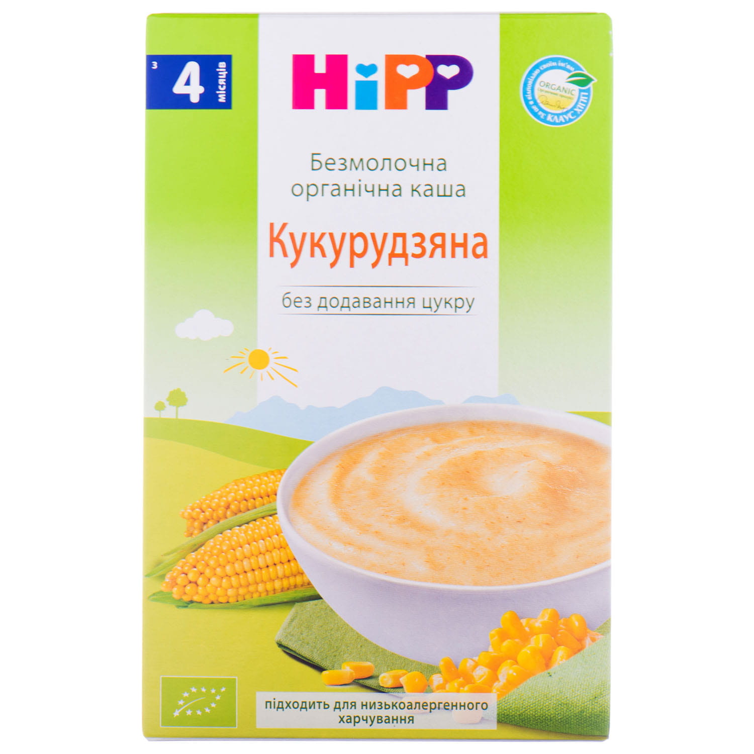 Каша безмолочная hipp кукурузная органическая