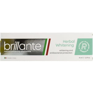Зубная паста BRILLANTE (Бриллант) Herbal Whitening отбеливающая антибактериальная 75 мл