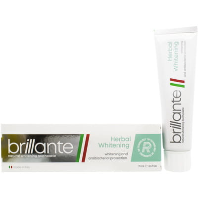 Зубная паста BRILLANTE (Бриллант) Herbal Whitening отбеливающая антибактериальная 75 мл