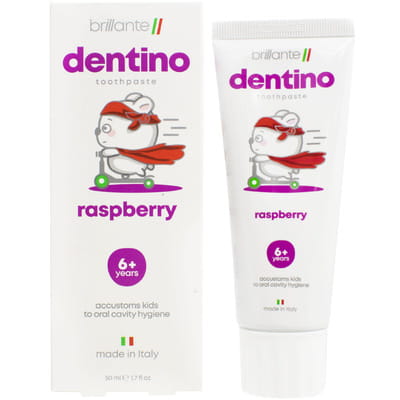 Зубная паста-гель для детей BRILLANTE DENTINO (Бриллант Дентино) Raspberry Junior с 6-ти лет 50 мл