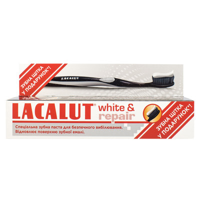 Зубная паста LACALUT (Лакалут) Отбеливание и восстановление 75 мл + зубная щетка