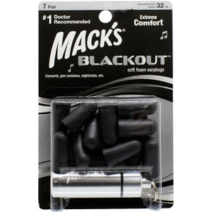 Беруши Вкладки ушные BlackOut foam с полиуретана черные 7 пар + контейнер