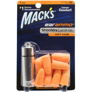 Беруші Вкладки вушні Ear Ammo зі вспіненого поліпропілену оранжеві 7 пар з контейнером