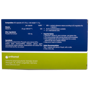 Ортомол Витамин Д3 Плюс (Orthomol Vitamin D3 Plus) капсулы для костного скелета и структуры костей на курс приема 60 дней