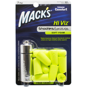 Беруши Вкладки ушные Hi Viz из полиуретана от шума салатовые 7 пар с контейнером