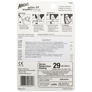 Беруши Вкладки ушные Slim Fit со вспененного пенопропилена 7 пар с контейнером