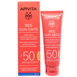 Гель-крем для лица APIVITA (Апивита) BEE SUN SAFE (Би сан сейф) солнцезащитный с оттенком SPF 50 50 мл