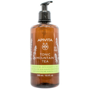 Гель для душа APIVITA (Апивита) ТОНИЗИРУЮЩИЙ ГОРНЫЙ ЧАЙ с эфирными маслами 500 мл
