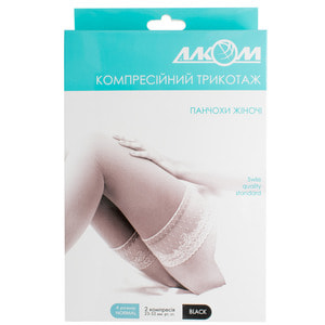 Панчохи жіночі 2 компресії Торговий Дім Алком 6042 чорні розмір 4