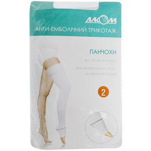 Панчохи антиемболічні Торговий Дім Алком модель 6031 Hospital 1 клас компресії колір білий розмір 2