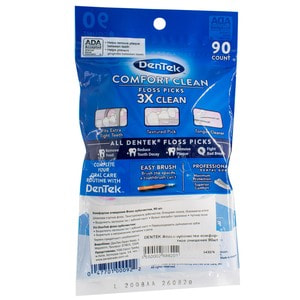 Флосс-зубочистки DENTEK (Дентек) комфортне очищення задні зуби 90 шт