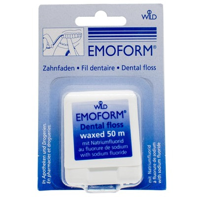 Зубна нитка EMOFORM (Емоформ) вощена з фторидом 50 м