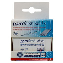 Зубочистки медицинские PARO (Паро) fresh-sticks с ментолом 96 шт