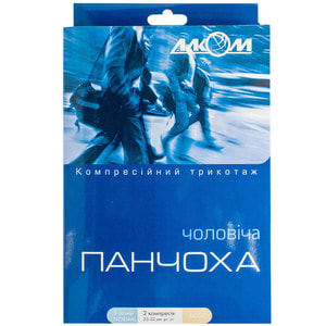 Чулок мужской компрессионный лечебный ІІ класс Торговый Дом Алком 6062 бежевый размер 3 правый