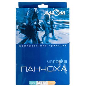 Чулок мужской компрессионный лечебный ІІ класс Торговый Дом Алком 6062 черный размер 3 правый