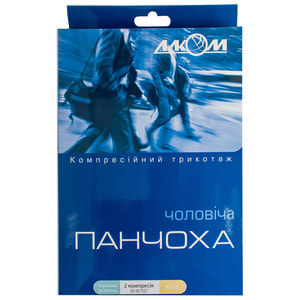 Чулок мужской компрессионный лечебный ІІ класс Торговый Дом Алком 6062 бежевый размер 4 правый