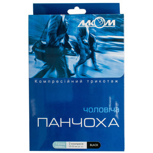 Чулок мужской компрессионный лечебный ІІ класс Торговый Дом Алком 6062 черный размер 5 левый