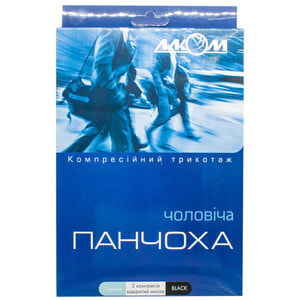 Панчоха чоловіча компресійна Торговий Дім Алком артикул 6072 клас компресії 2 з відкритим миском колір бежевий розмір 2 лівий