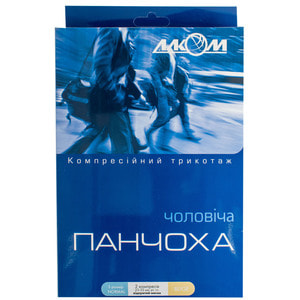 Панчоха чоловіча компресійна Торговий Дім Алком артикул 6072 клас компресії 2 з відкритим миском колір бежевий розмір 3 права